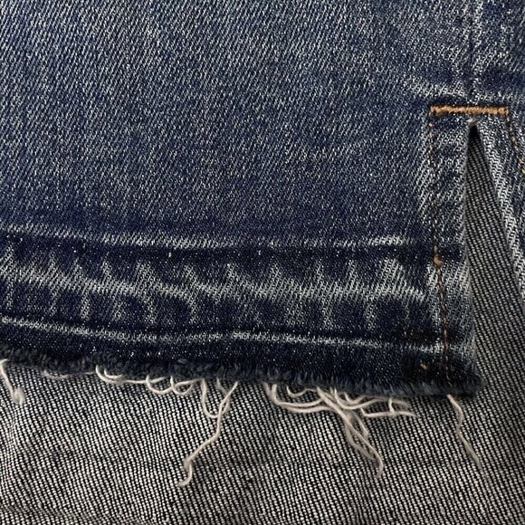Madewell Distressed Raw Step Hem Jean Mini Skirt Women’s 30 Blue Grunge Western - Picture 4 of 8